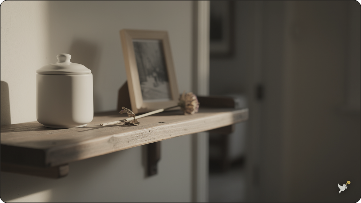 Burial vs Cremation: How Families Actually Decide 2 An urn kept at home after a cremation